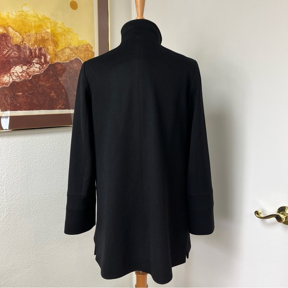 Fleurette Womens Size 10 Black 100% Wool Jacket Car Coat Saks Fifth Avenue - Picture 5 of 14
